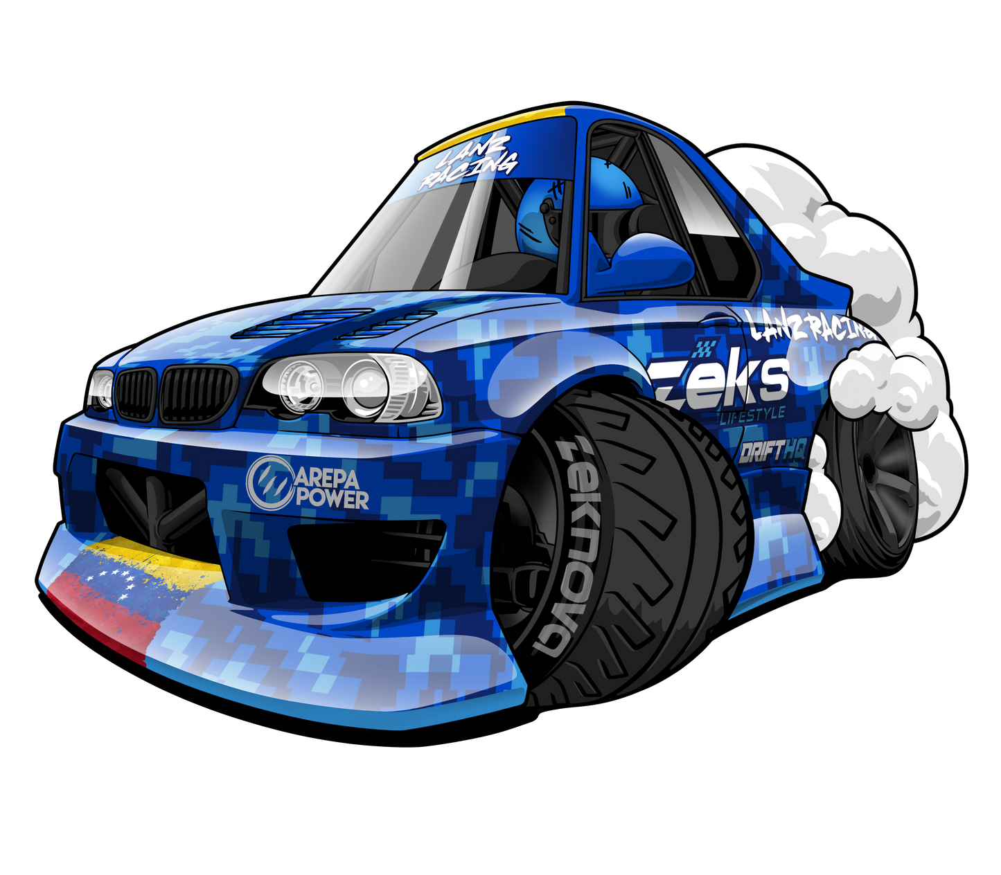 Zeks Lifestyle E46 Cartoon Stickers - 5 Pack